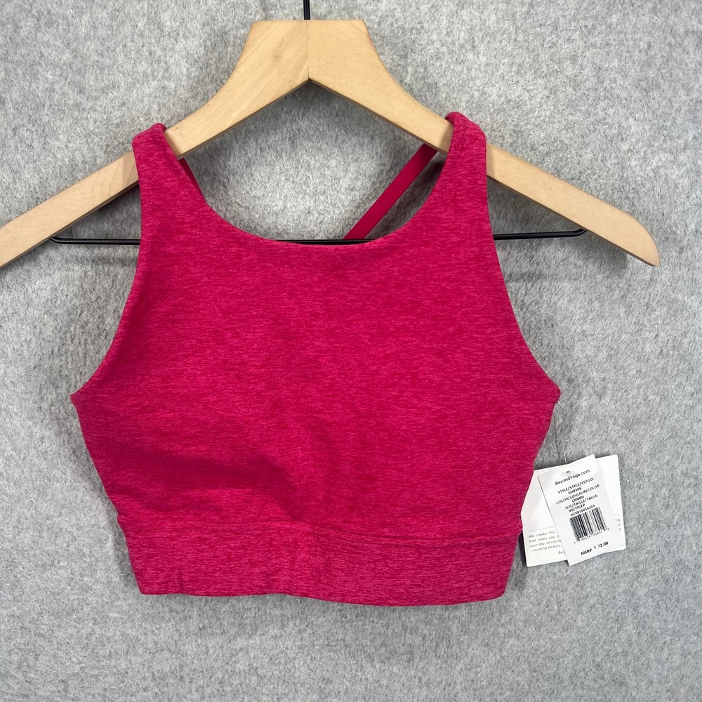 Beyond Yoga Sports Bra Womens XS Cranberry Heather Strappy SD8306 NWT